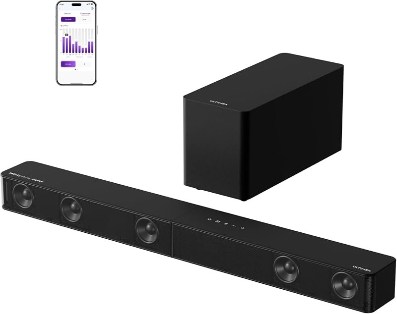 ULTIMEA 5.1 Soundbar with Dolby Atmos, Sound Bar with Wired Subwoofer, Surround Sound System for Smart TV, 300W Peak