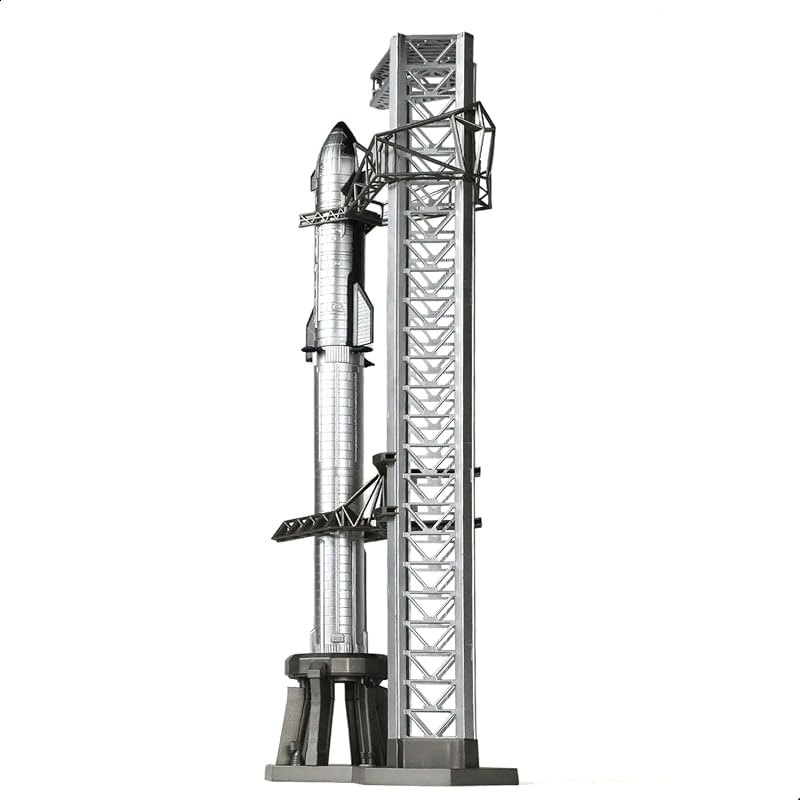 QIYUMOKE 1/400 Starship Rocket Model Kits for Spacex Spacecraft Model Rockets for Adlut with Mechazilla Stand NASA