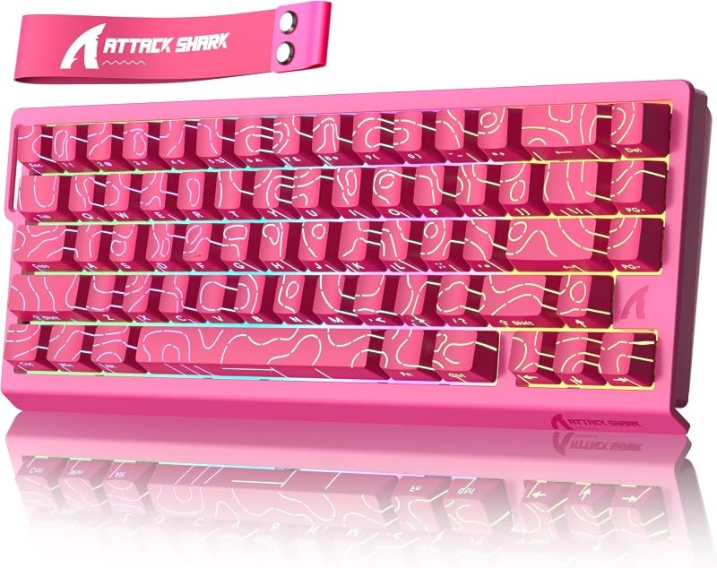 ATTACK SHARK X68 HE 8000Hz Rapid Trigger Keyboard, 0.01mm RT Accuracy Wired Gaming Keyboard with Magnetic Switch