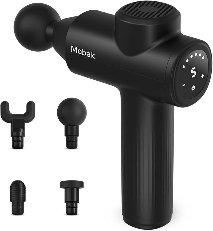 Mebak 7 Deep Tissue Massage Gun, Percussion Massager 5 Speeds Pain Relief — deep tissue percussion massager for deep