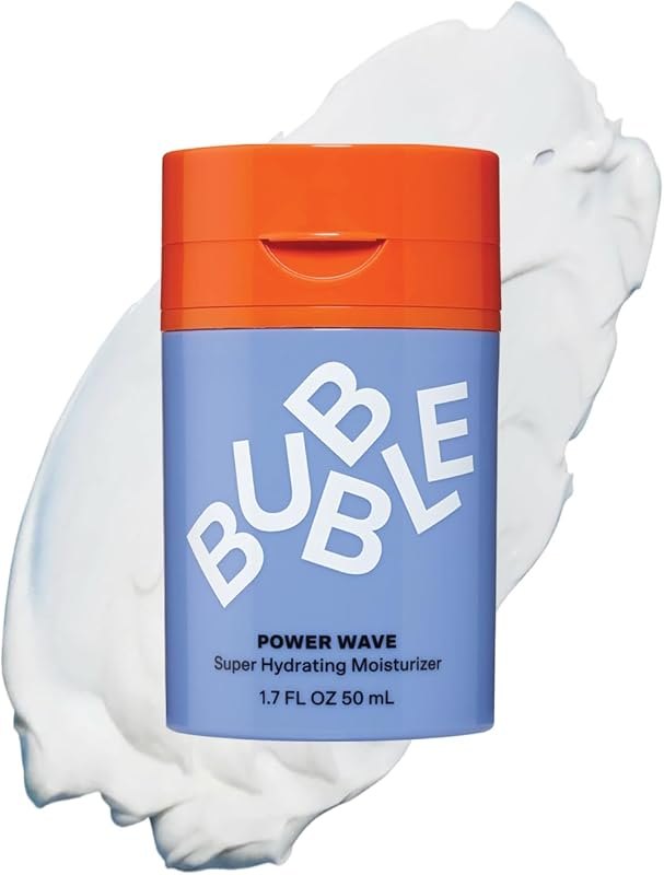 Bubble Skincare Power Wave Face Moisturizer - Hydrating Peptide Facial Cream for Dry, Sensitive Skin with Jojoba Oil -