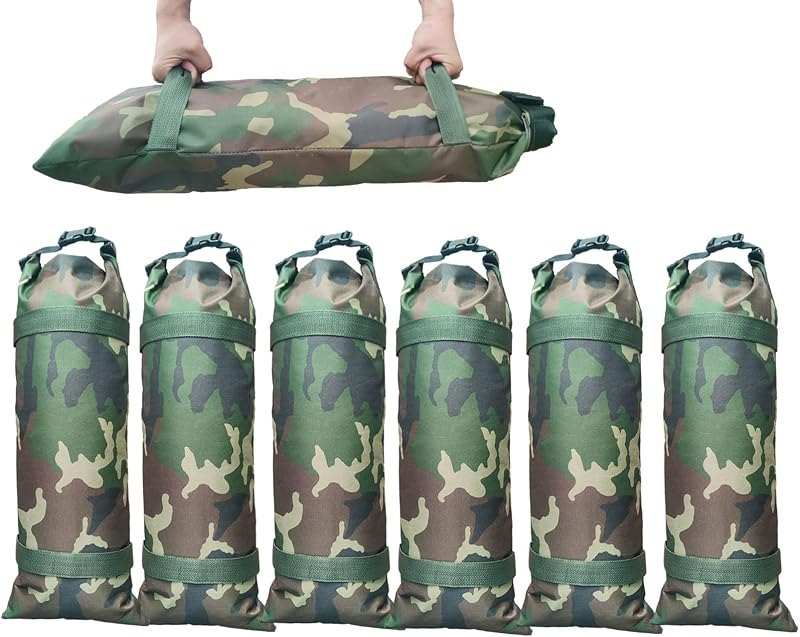 Flood Barrier Sand Bags Camouflage Canvas Flood Protection Sandbags & Reusable With Insert Buckle Handle Woodland