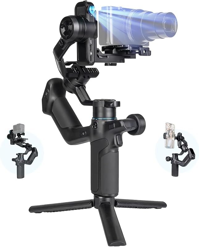 FeiyuTech SCORP Mini 3 [Kit] Gimbal Stabilizer for Mirrorless Cameras&Smartphone, 4.41lbs Payload, Built-in AI