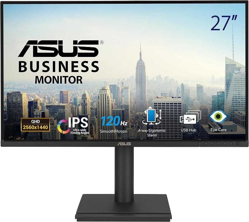 ASUS BE27AQG 27 Inch 1440P QHD 120Hz Computer Monitor, HDMI, TAA Compliant — 27 inch 1440p 165Hz for inch 1440p 165hz