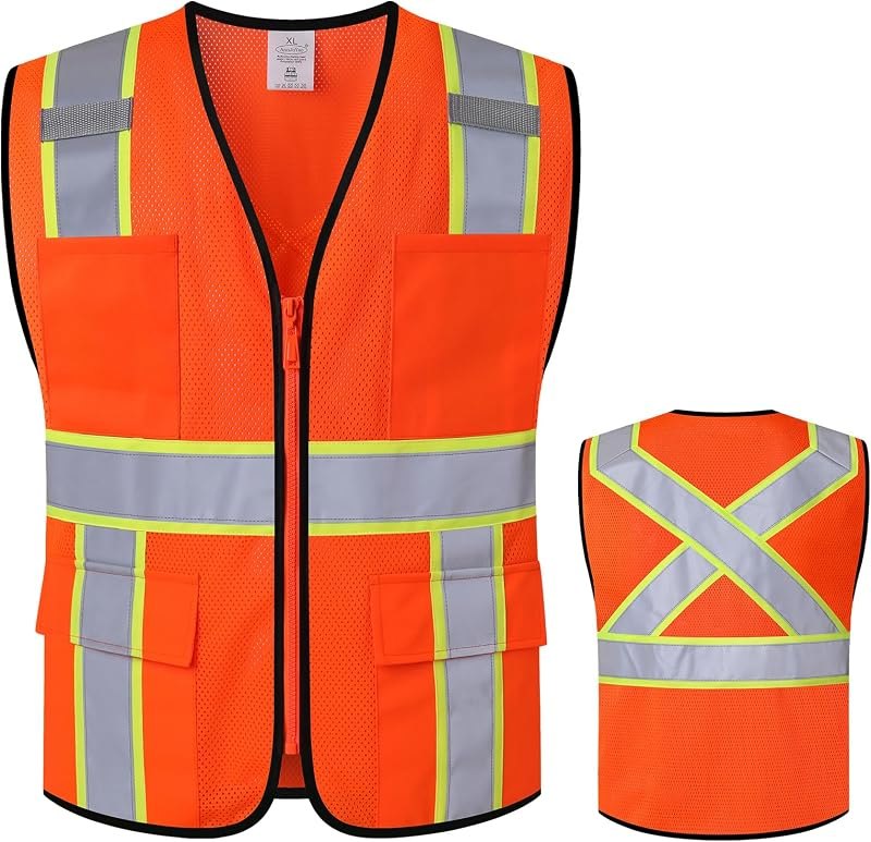 Class 2 Safety Vest with Zipper Front and multiple Pockets, High Visibility Vest, Meets ANSI/ISEA Standards — best