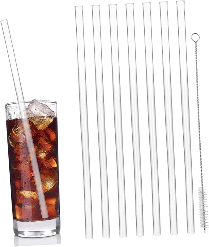 8pcs Silicone Straws Cleaning Brush Flexible Food-grade Silicone for Tumblers Water Bottles and Glasses for Beverages