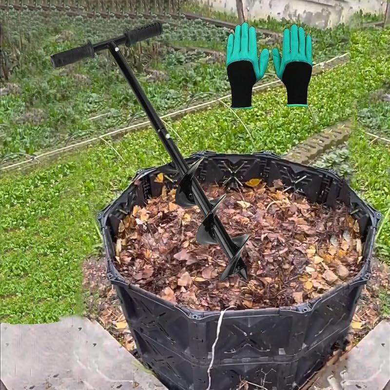 Compost Turning Tool,Compost Stirring Tool,Compost Aerator Tool Turner and Mixing Tool for Outdoor Compost Tumbler