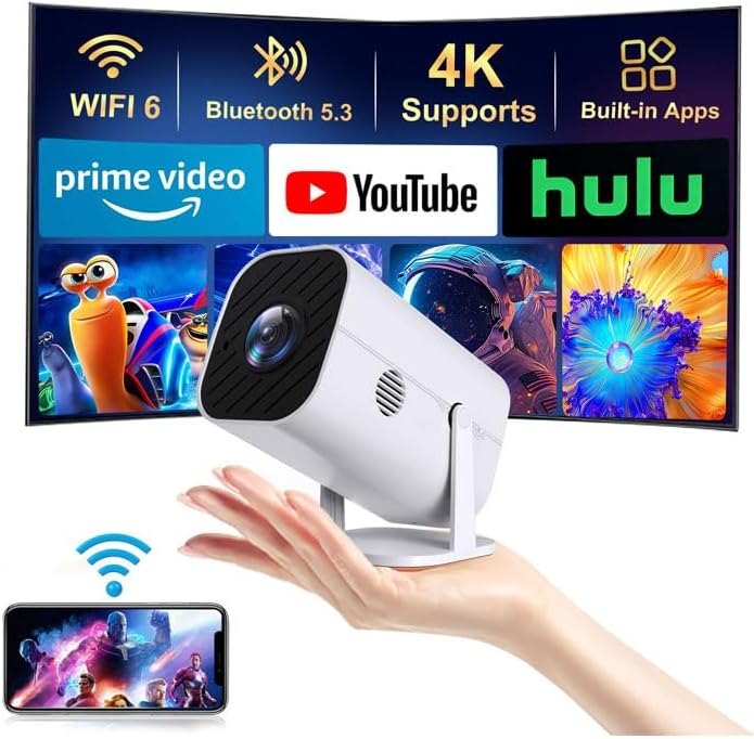 Mini Projector with Wifi and Bluetooth, Built-in Apps,Movie Projector — best outdoor mini projector for outdoor mini
