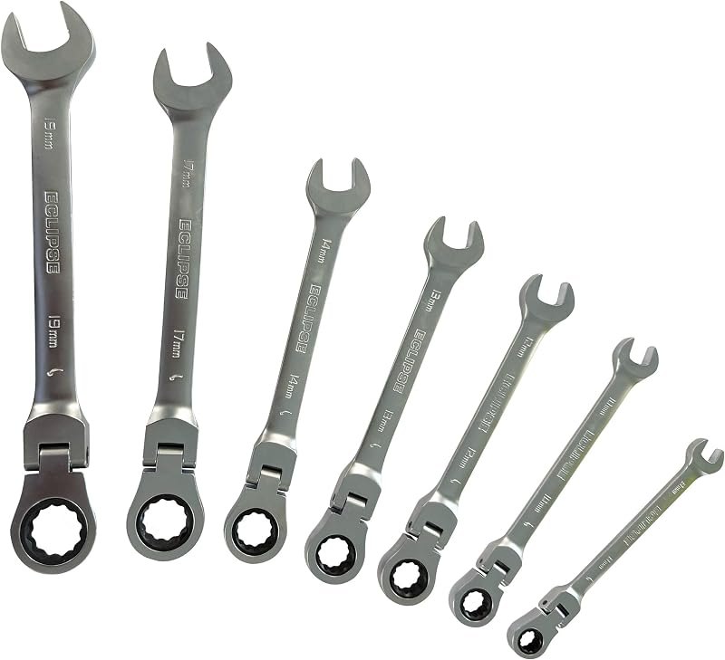 Eclipse Professional Tools ERWFLEX7PS 7 Piece Flexible Head Combination Ratchet Wrench Set