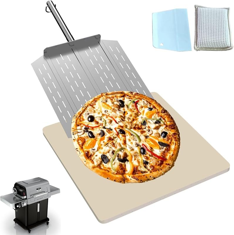 16 Inch Square Pizza Stone Kit for Ninja FlexFlame Grill & Oven Accessories — ceramic pizza stone for ceramic pizza