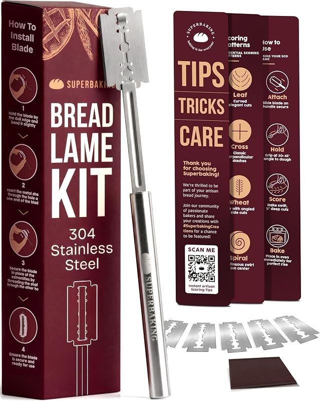 Superbaking Bread Lame Set with 5 Replacement Blades