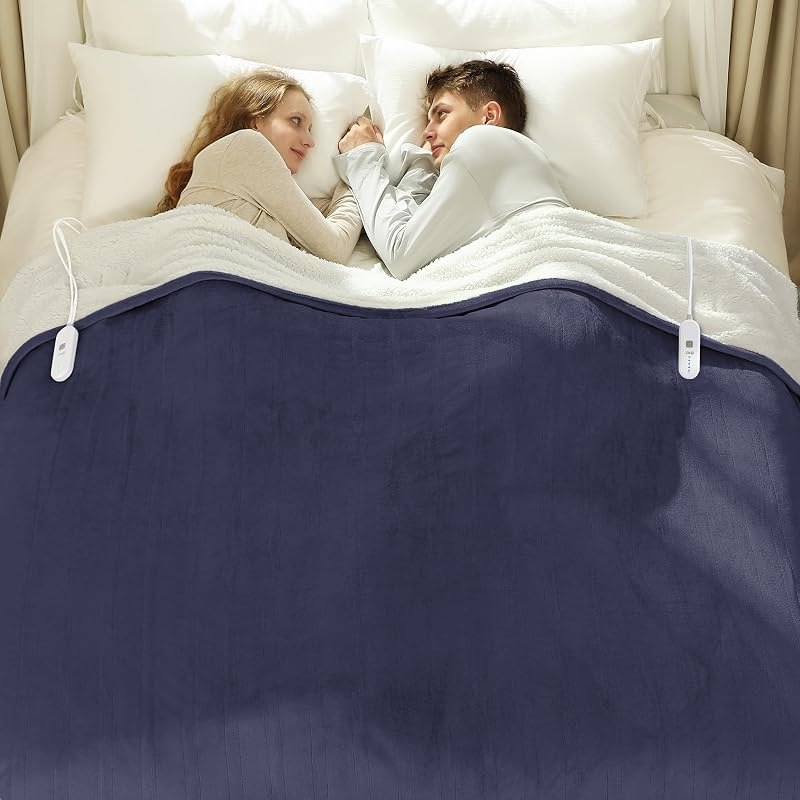 Heated Blanket Queen Size, Purple Electric Blanket, Dual Control — queen electric blanket for queen electric blanket