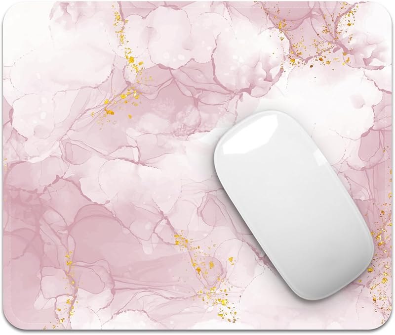 Square Mouse Pad with Stitched Edge, Premium Mousepad Washable Cloth. Computer Mouse Pad with Non-Slip Rubber Base