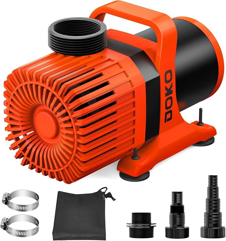 DOKO 5300GPH Submersible Water Pump, 450W Pond Pump High Flow with 25 FT Lift Height & 20 FT Power Cord, Ultra Quiet