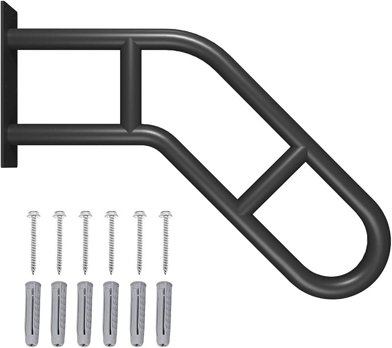Wall Mount Hand Rails for Outdoor or Indoor Steps Stair Railing Metal Heavy Duty Non-Slip 1-3 Step Safe Bars U-Shape