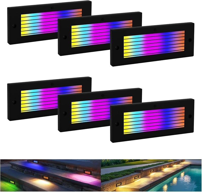 12V Wired RGB Low Voltage Step Lights Outdoor for Under Stair
