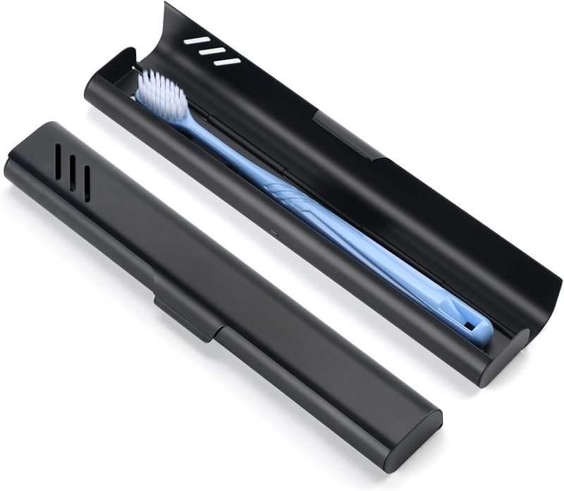 Travel Toothbrush Case, Portable Toothbrush Holder, Durable Aluminum Toothbrush Storage Box, Small Breathable Manual