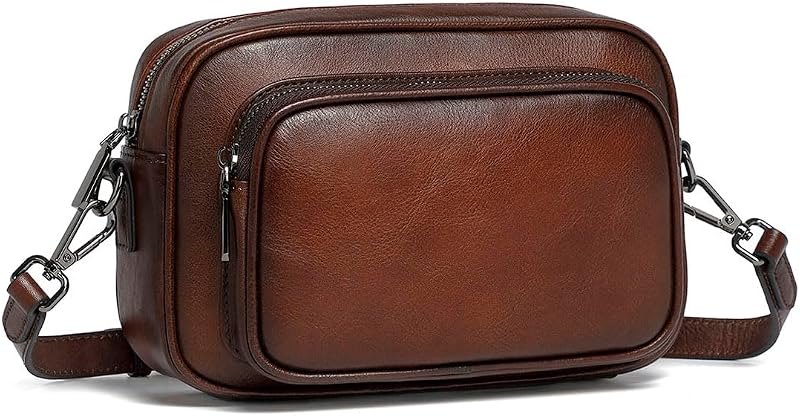 Genuine Leather Crossbody Bags for Women Small Purses and Handbags Vintage Ladies Shoulder Satchel Bag 2 styles straps