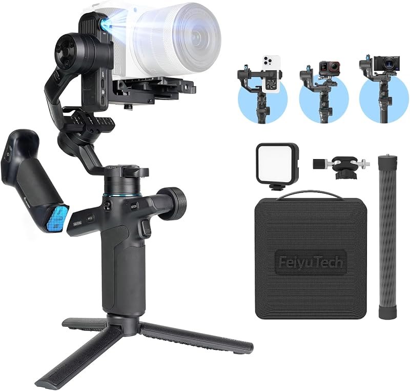 FeiyuTech SCORP Mini 3 Pro Kit, Camera Gimbal with Detachable Remote Handle — gimbal extension rod for gimbal