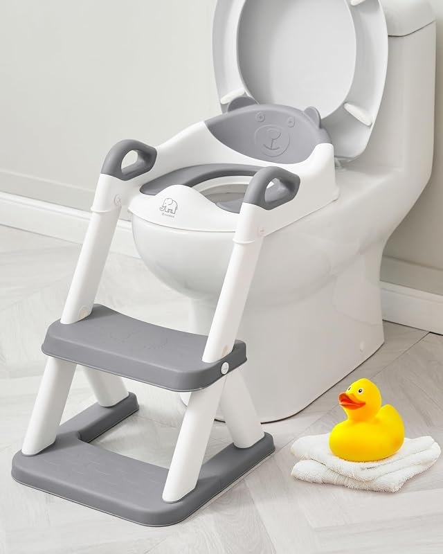 Forbena Toddler Potty Training Seat with Step Stool Ladder, Toilet Potty Seat for Baby Boys Girls Toddlers, Kids Chair