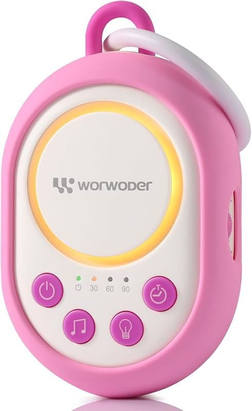 Baby White Noise Sound Machine with Night Light, 20 Soothing Sounds, 22 Hours Battery Life, Travel, Registry Gift