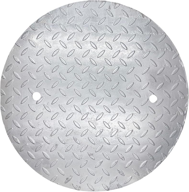 Galvanized Steel Manhole Cover for 12 In Corrugated Pipe, B Class 28100 lbs Heavy-Duty Round Silver Septic Tank Lid