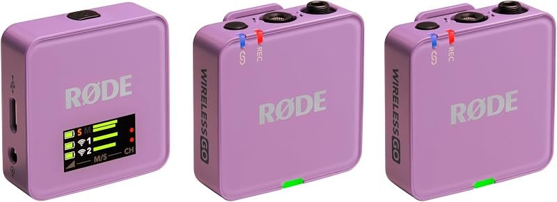 RØDE Wireless GO (Gen 3) Compact Wireless Microphone, 32-Bit Float, Lilac — Rode Wireless Go II for rode wireless