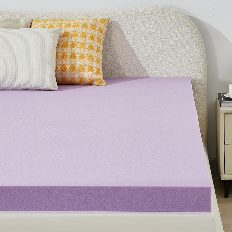 2 Inch Gel Memory Foam Mattress Topper Ventilated Soft Pressure Relieve Mattress Pad, Breathable Bed Topper