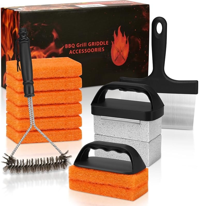 Griddle Cleaning Kit for Blackstone, Flat Top Grill Accessories Cleaner Tool Set Grill Stone, Griddle Scraper