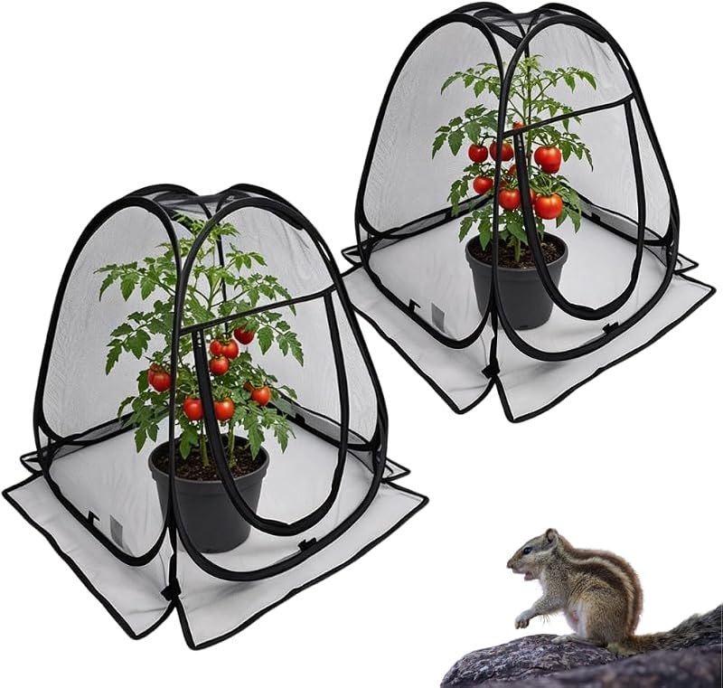 Plant Covers Pop up Gardening Net Cover,Insect Bird Barrier Netting Mesh Plant Netting Pest Guard Cover with Zip Entry