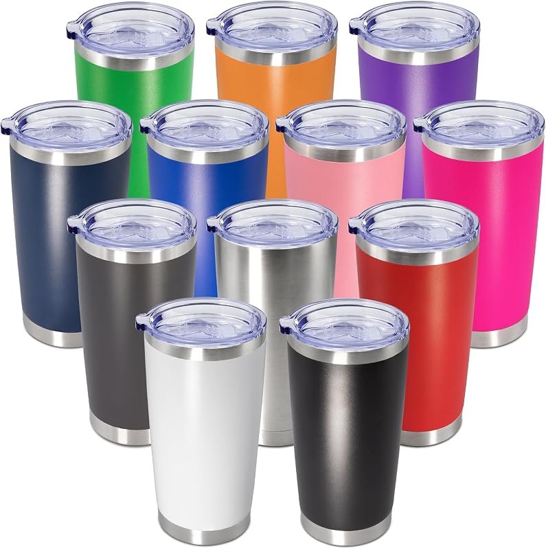 20oz Tumbler Insulated Coffee Tumblers with Lid Stainless Steel Mix 12P — 20 oz travel tumbler for travel tumbler