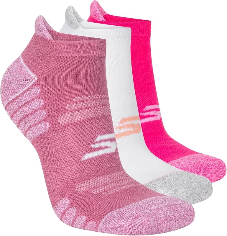 Skechers Women's 3-pack Performance Pickleball Low Cut Socks, Odor Control & Mesh Ventilation — best Pink Pickleball