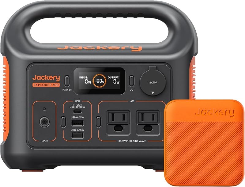 Jackery Explorer 300 Portable Power Station and 102W Fast Charger,292Wh — Portable Battery Backup Power for portable