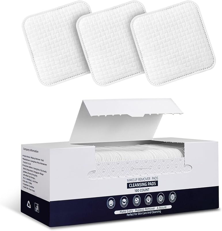 Premium Natural Plant Cotton Pads(100 Count),Soft & Lint-Free Upgraded Edge Stitching Design Cotton Rounds for