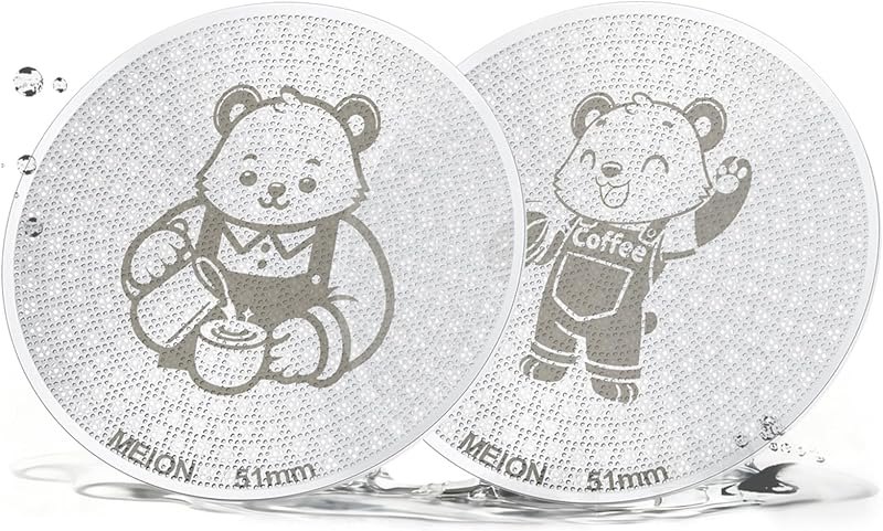MEION 51mm Espresso Puck Screen - 2Pack 0.8mm Thickness Espresso Filter Screen for Delonghi CASABREWS and Atatix 51mm