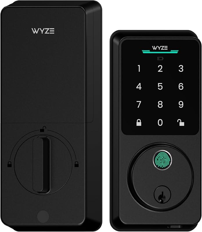 Wyze Auto-Lock Bolt v2, Fingerprint Keyless Entry Smart Lock, AI Learning Scanner with Wi-Fi Front Door Lock Deadbolt