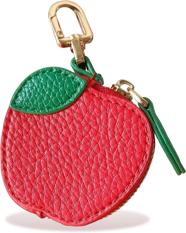 Coin Purse Charm,Mini Coin Pouch Change Purse with Zipper,Leather Bag Charm for Handbag,Cute Keychain Accessories —