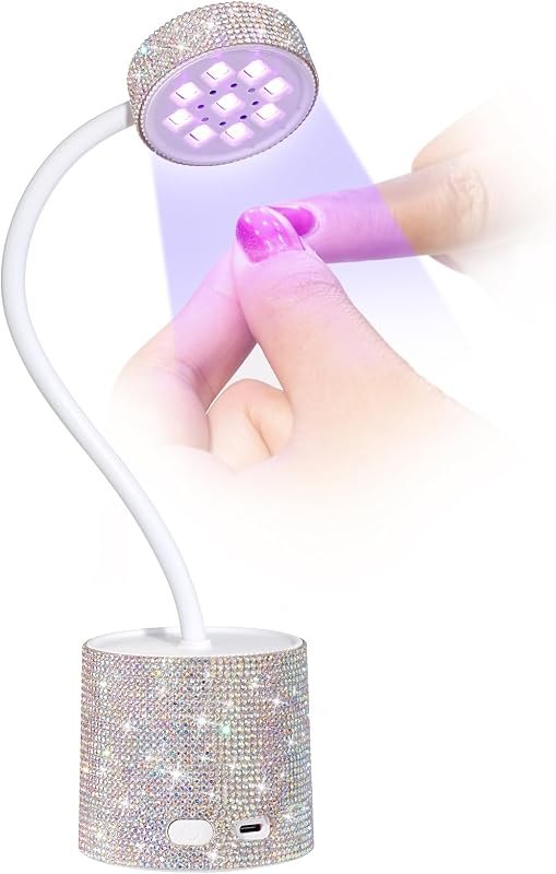 Flash Cure Nail Lamp, Cordless UV Light for Gel Nails Auto Sensor Gooseneck — mini travel nail lamp for mini travel