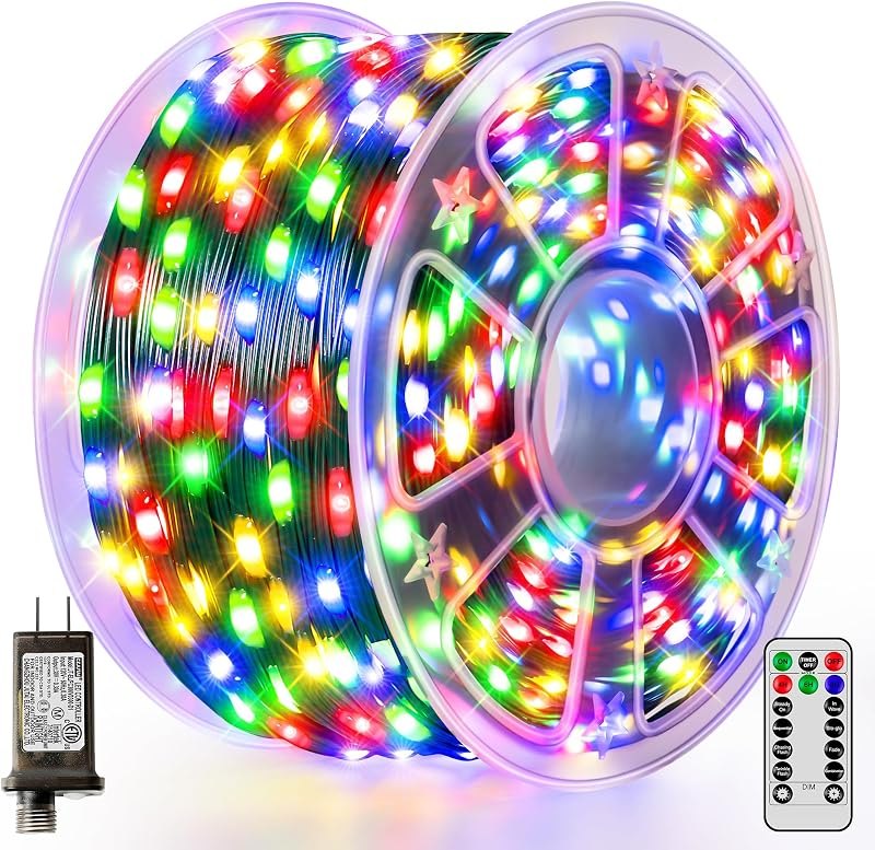 LumiGlow Christmas Lights 1200 LED 394 FT, IP67 Waterproof Christmas Tree Lights with 8 Modes, Outdoor String Lights