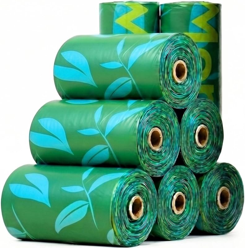 Paw Monk Leak Resistant Dog Poop Bags Rolls -120 Bags, Heavy Duty 20 Micron, Easy-Tear perforations, Easy-Open &