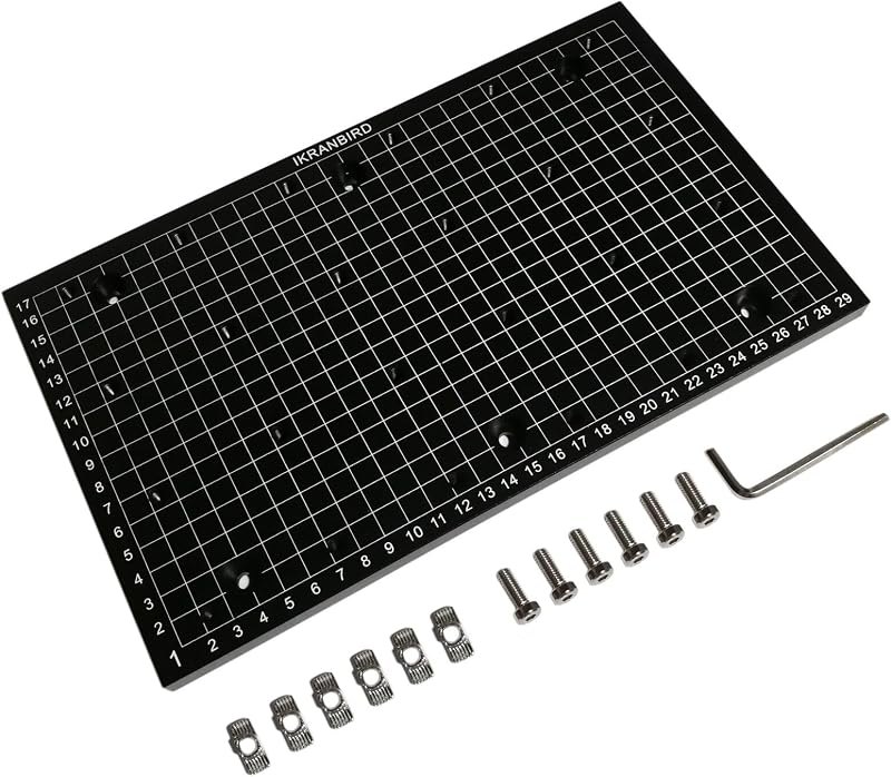 CNC Aluminum Alloy Grid Spoilboard for 3018 CNC Router Machine, Size 30 x 18 x 1.2CM, 24 Screw Holes (M6 × 1) — cnc