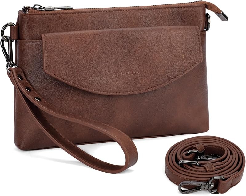 RFID Wristlet Wallets Clutch Purses For Women, Cell Phone Wallet Purse Shoulder Crossbody Bag with Card Holder — vegan