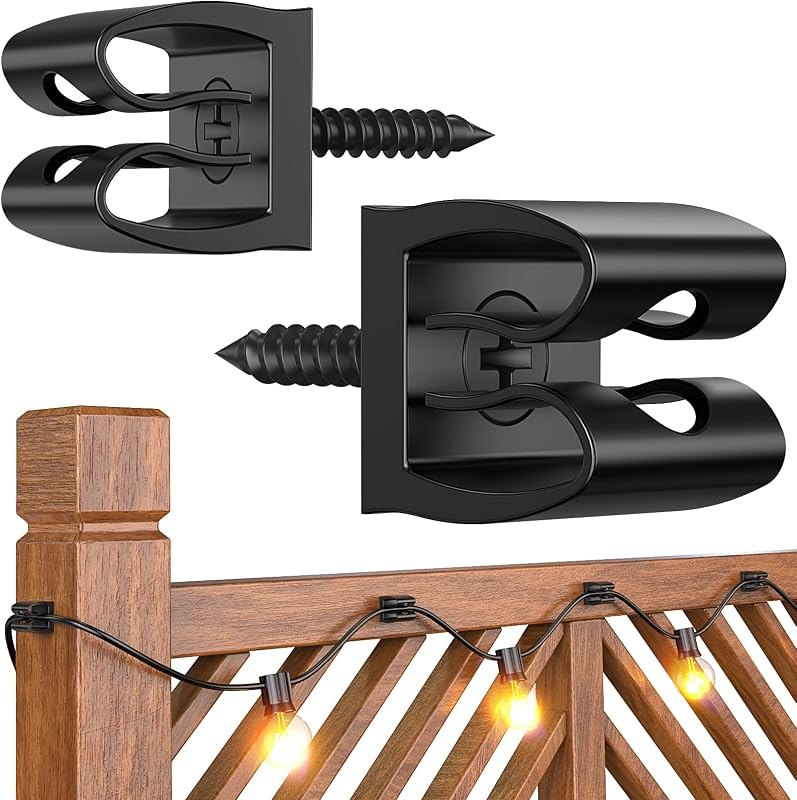 Lewufe Hooks for Outdoor String Lights Clips, Christmas Light Clips Weatherproof, Lights Hanger Hooks for Hanging