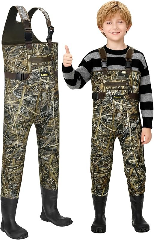 Gonex Chest Waders for Kids Youth Hunting Fishing, 4mm Neoprene with Boots — hunting waders for hunting waders