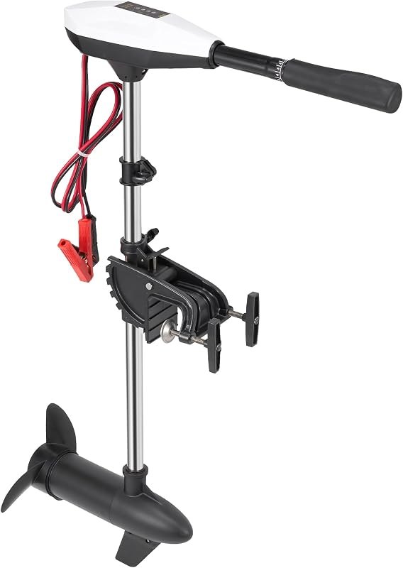 55lb Thrust Trolling Motor 8 Speed Electric Outboard Motor Kayak Motor with Adjustment 6-inch Extendable Handle, 30''