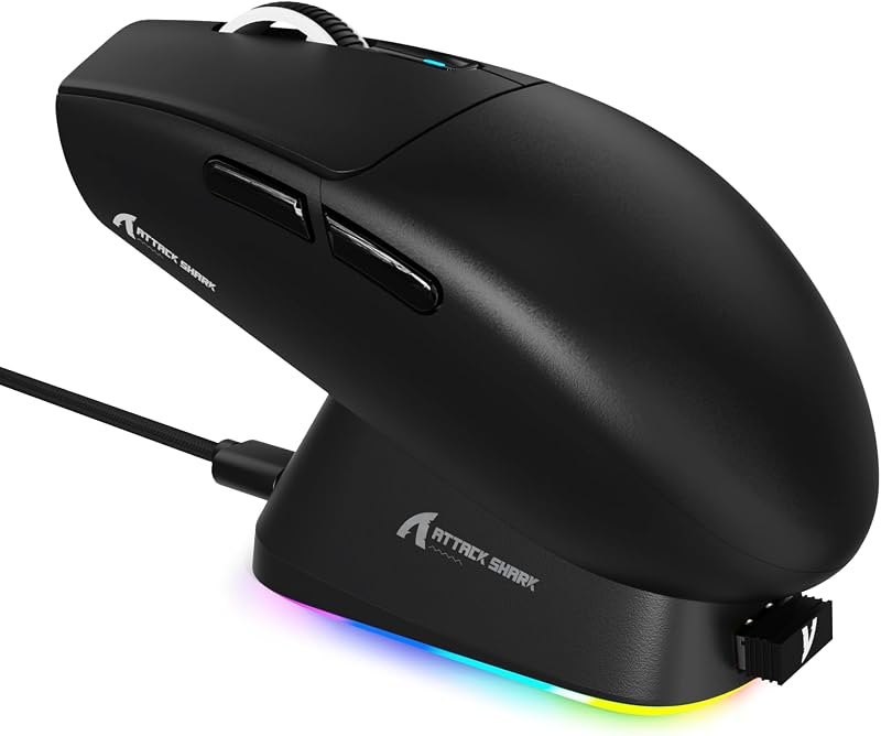 ATTACK SHARK G3 PRO Tri-Mode Wireless Gaming Mouse with RGB Charging Dock — high polling rate gaming mouse for high