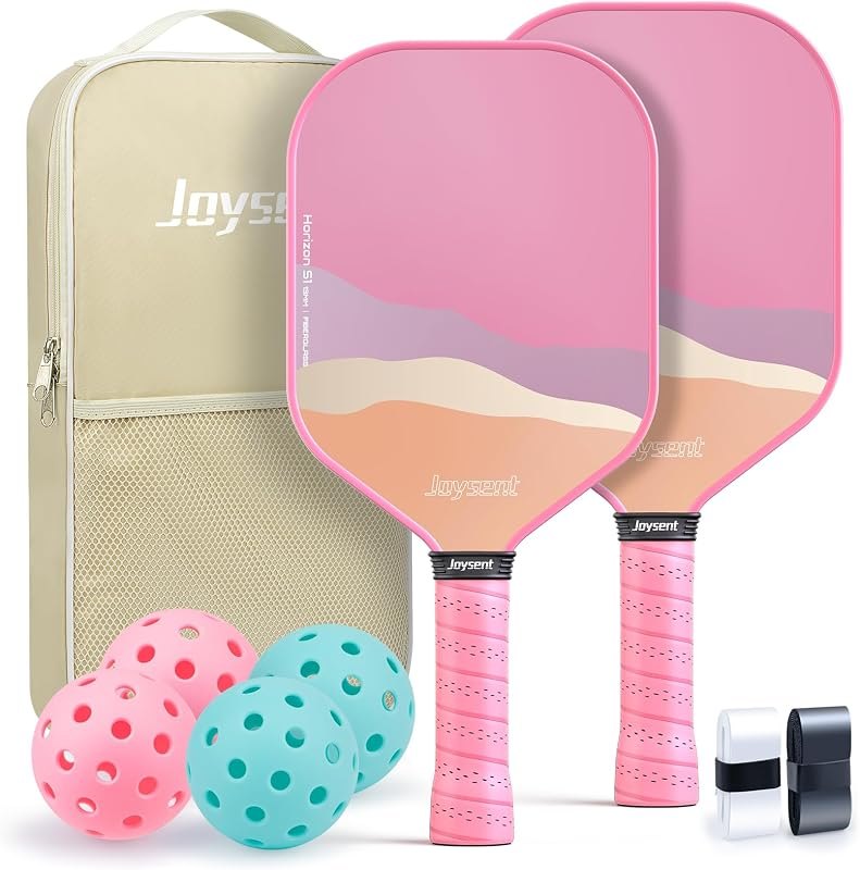 Pickleball Paddles Set of 2, Lightweight Pickleball Racket for Beginner, USAPA Approved Fiberglass Surface Pickleball