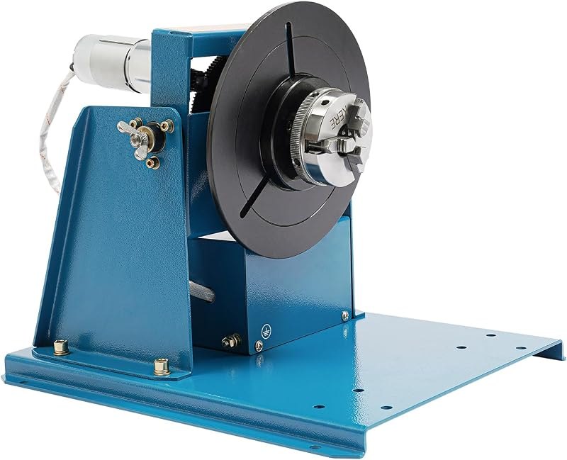 110V 10KG Portable Welder Positioner Turntable Machine, 3 Jaw Lathe Chuck 2-10rpm Table Rotary Welding Positioner