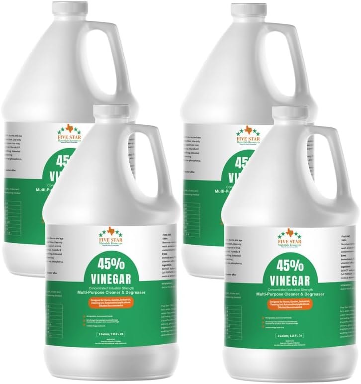 45% Vinegar Concentrated Industrial Strength Vinegar(4 Gallon(512 fl oz) — white vinegar spray bottle for white