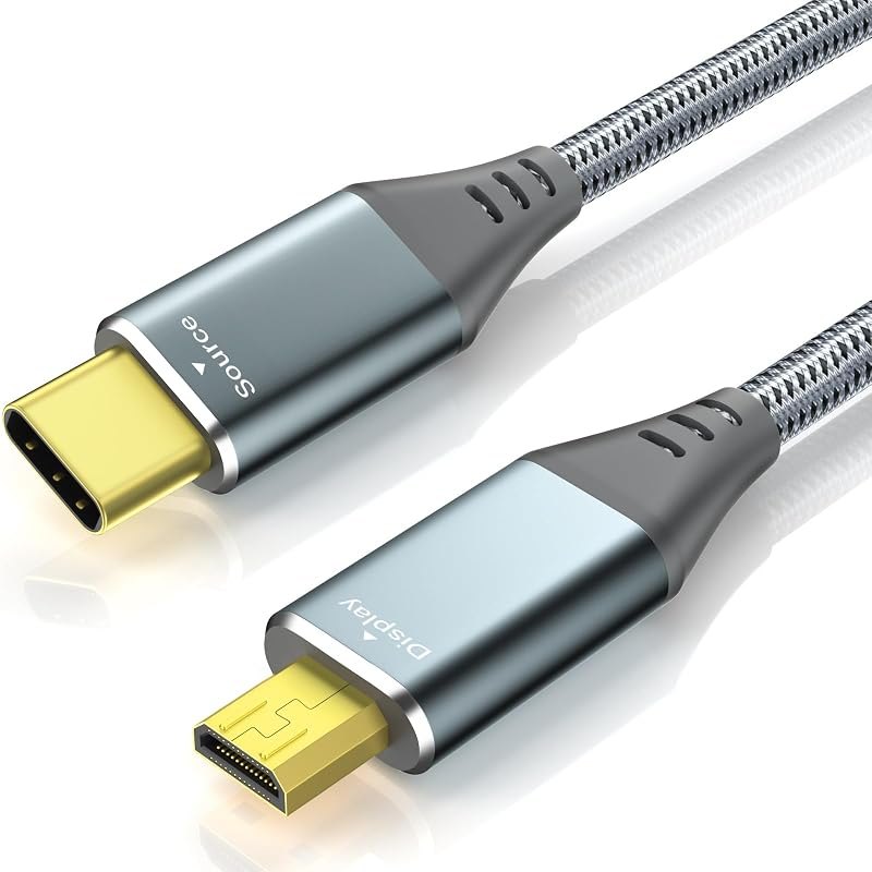 USB C to Micro HDMI Cable 6ft, 4K 60Hz 18Gbps Braided Aluminum for USB C Devices- Samsung Freestyle/ASUS